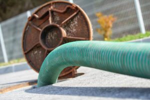 A septic tank being pumped.